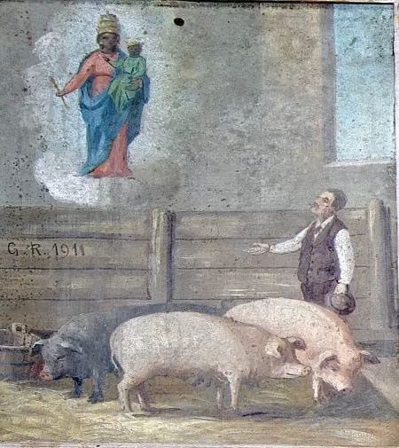 Ex voto bestiame nel Santuario Madonna del buon rimedio in fraz Cantogno