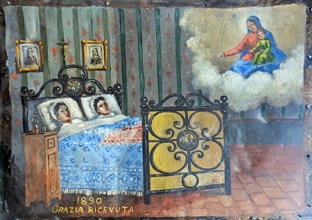 Ex voto malattia nella chiesa di Santa Maria de Hortis a Vigone