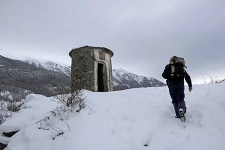 Il pilone Torretta a Villar Sampeyre, in val Varaita