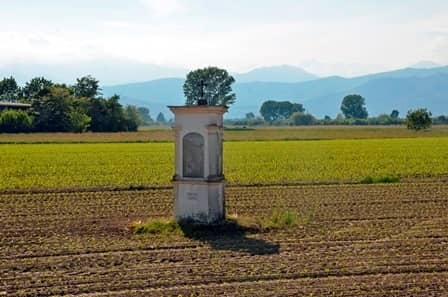 Airasca (To): pilone campestre con Santi protettori delle attività agricole